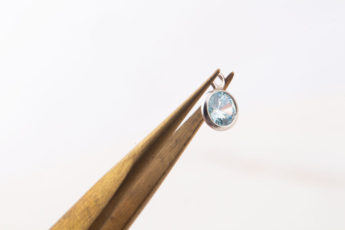 4mm - Sterling Silver Birthstone CZ Charms, AAA Top Quality Cubic Zirconia Bezel Charm, Permanent Jewelry Supply,  Bulk CZ Birthstone Charms