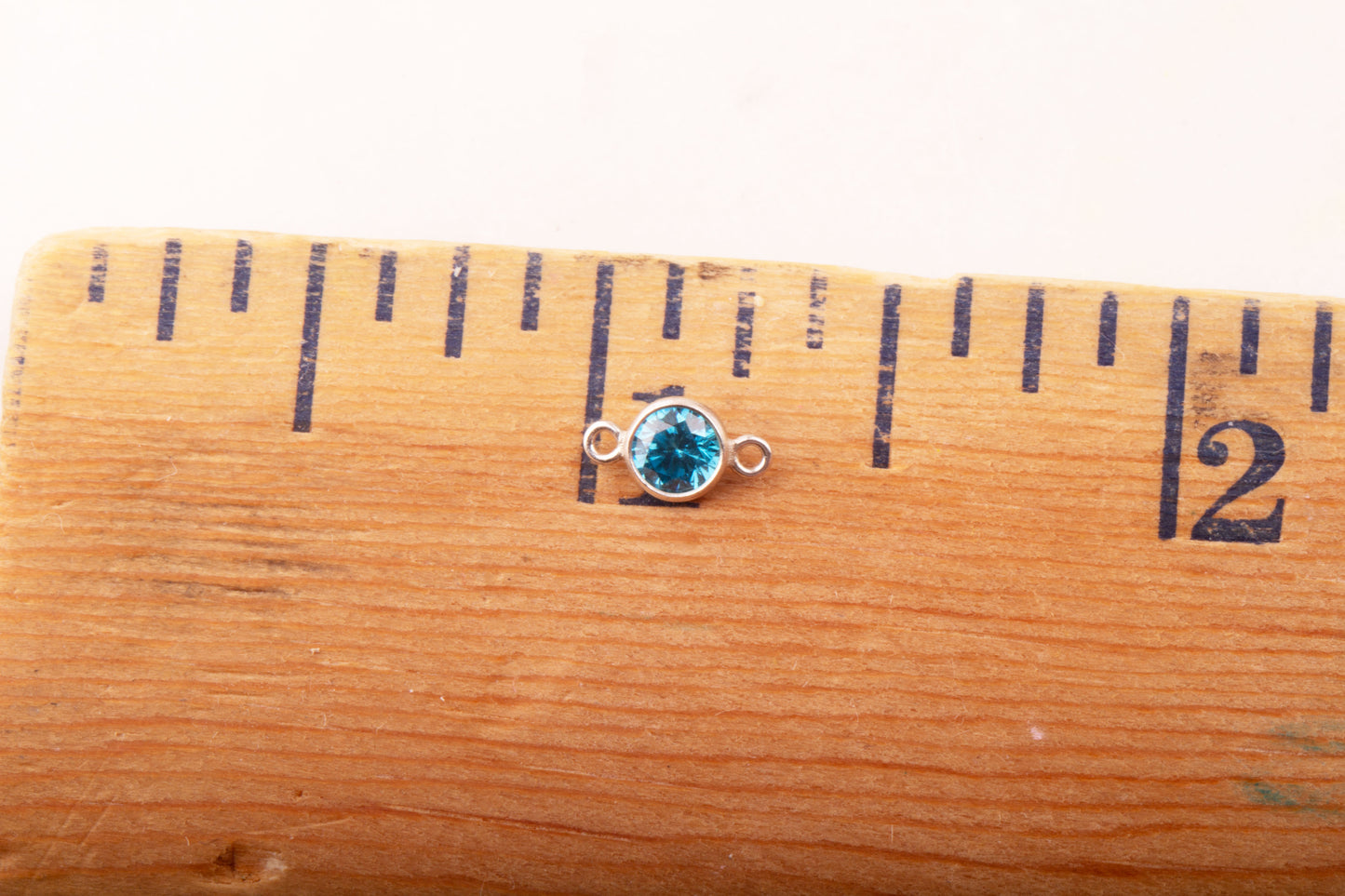 4mm - Sterling Silver Birthstone Connectors, AAA Top Quality Cubic Zirconia Bezel Charm, Permanent Jewelry Supply, CZ Birthstone Connectors