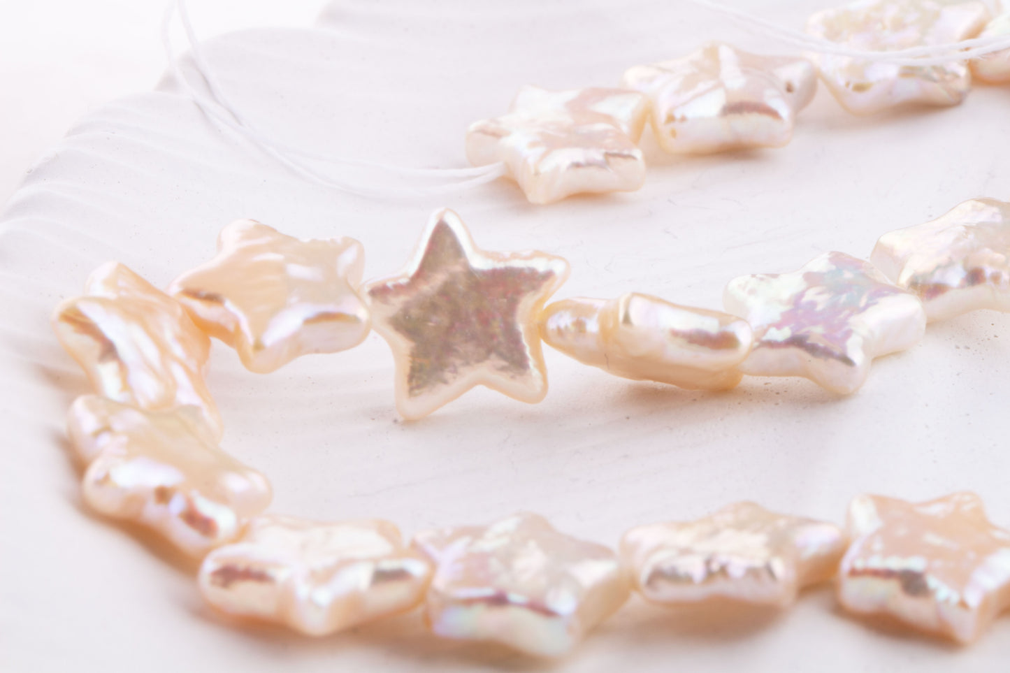 10 pieces - 10mm Champagne Star Freshwater Pearl, Freshwater Pearl Diagonal Drilled for Bracelet, Necklace, Star Diagonal Pearl, Loose Pearl