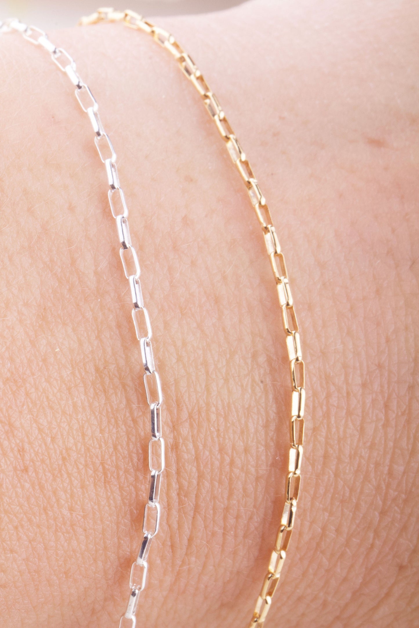 1.5mm x 3mm Tiny Paperclip Chain by Foot in Gold Filled and Sterling Silver, Great for Permanent Jewelry, Bulk Wholesale Chains