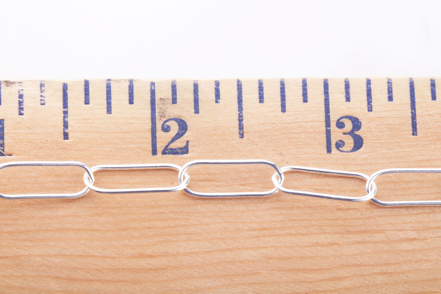 15mm x 6mm Round Wire Paperclip Chain By Foot in Gold Filled, Sterling Silver, Elongated, Bulk Wholesale Chain Supplies Permanent Jewelry