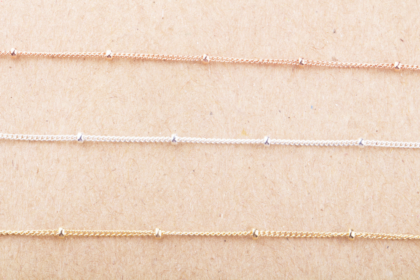 1mm Curb Satellite Chain by Foot in Silver, Gold Filled, Rose Gold Filled, Dainty Satellite Chains, Wire To Finish Chain, Satellite Curb