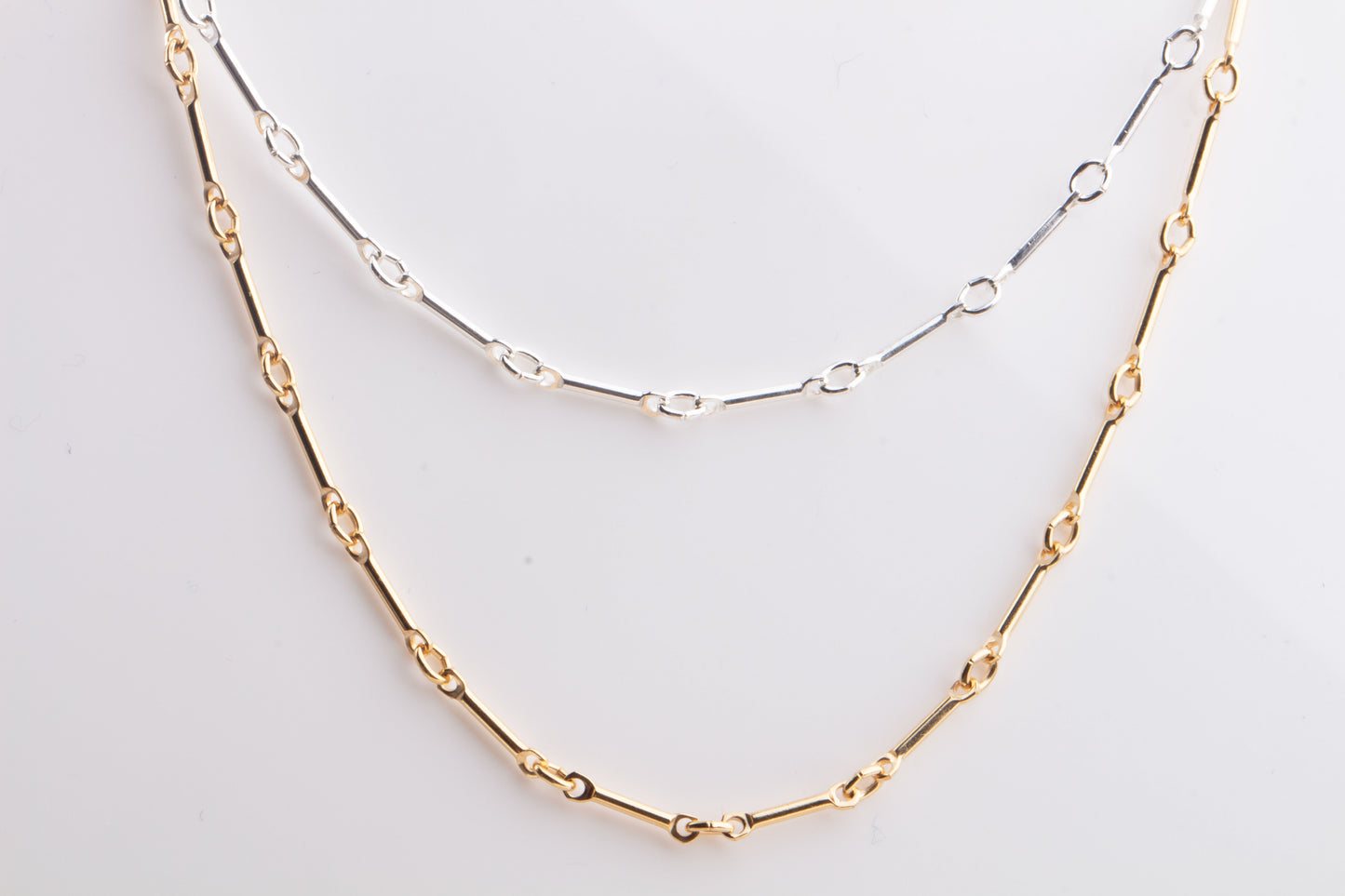 Tiny Straight Bar and Link Unfinished Chain by Foot in Sterling Silver, Gold Filled, Great for Permanent Jewelry, Add Connector Charms