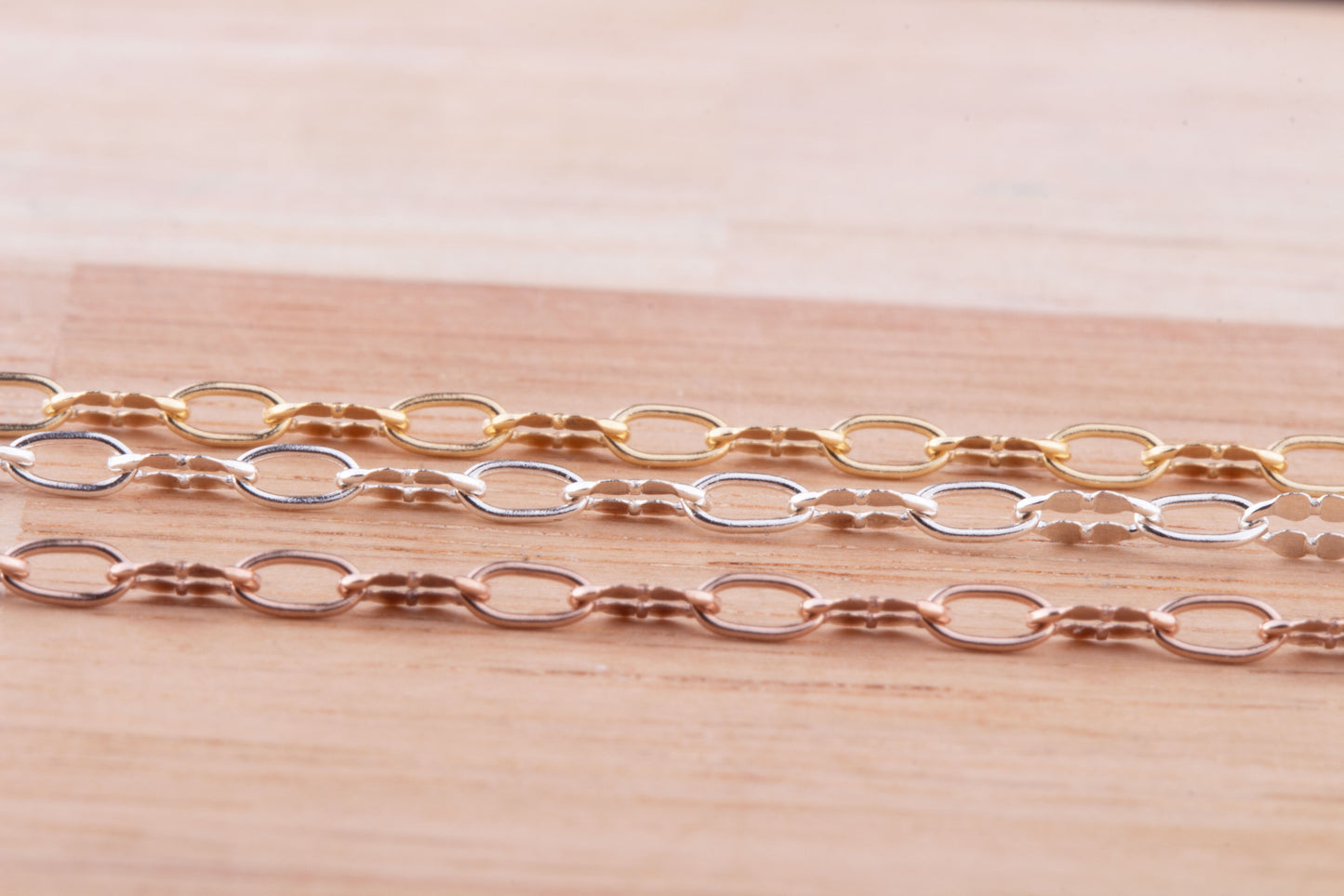 Tiny Lace Dapped Chain by Foot in Sterling Silver, Gold Filled, Rose Gold Filled, Great for Permanent Jewelry, Dainty Lace Chain