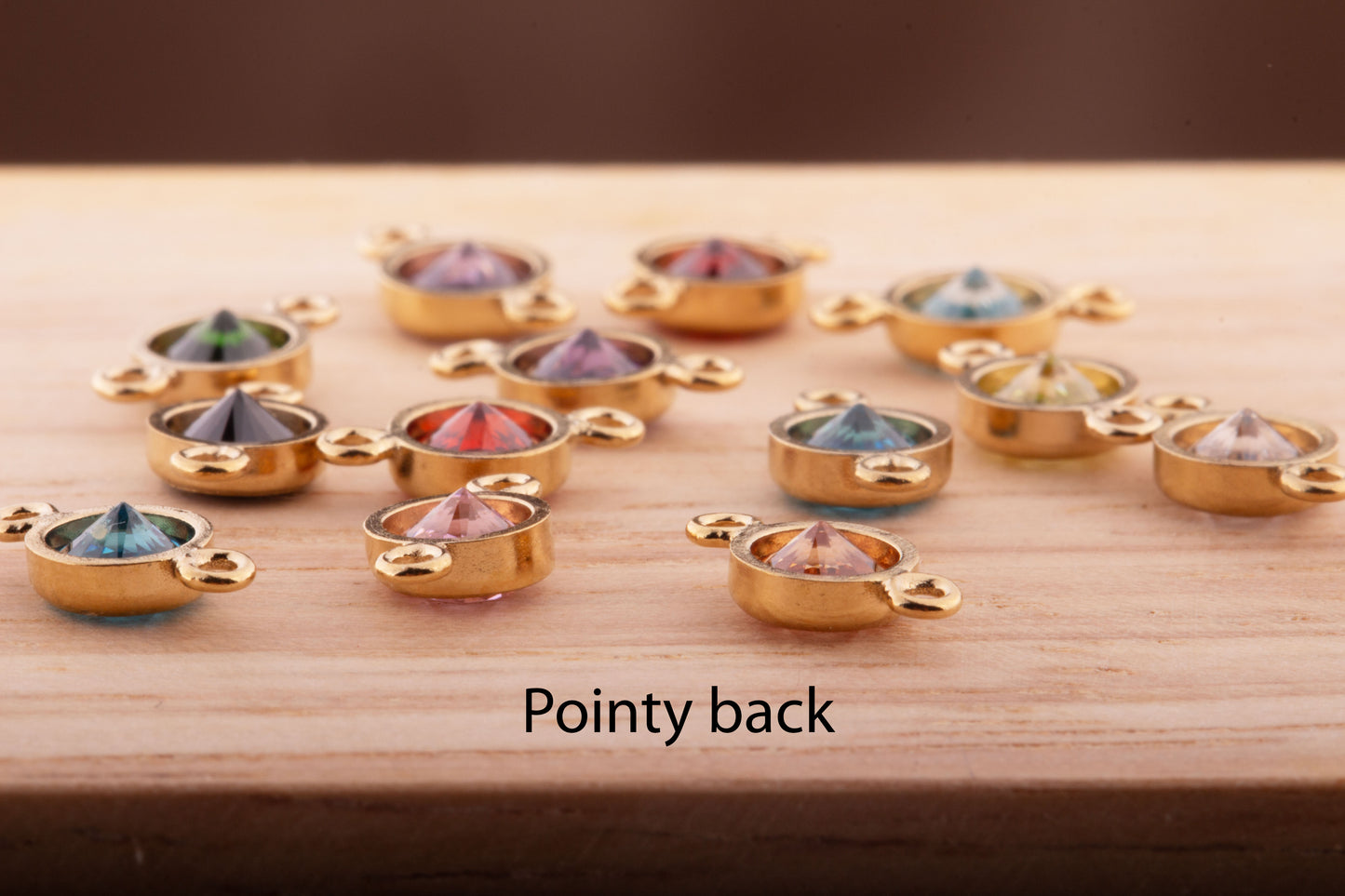 4mm - 14K Gold Filled Birthstone Connector, Top Quality Cubic Zirconia Bezel Charm, Permanent Jewelry Supply,  Bulk CZ Birthstone Connectors
