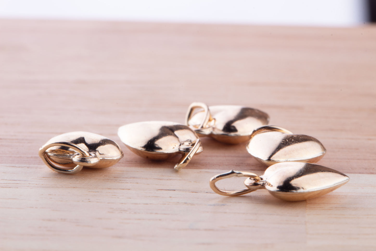 Gold Filled Small Puffy Heart Dangle Charm, Gold Puffed Heart Charm, Heart Dangle Charm, Double Side Heart Dangle Charm, Puffy Heart Charm