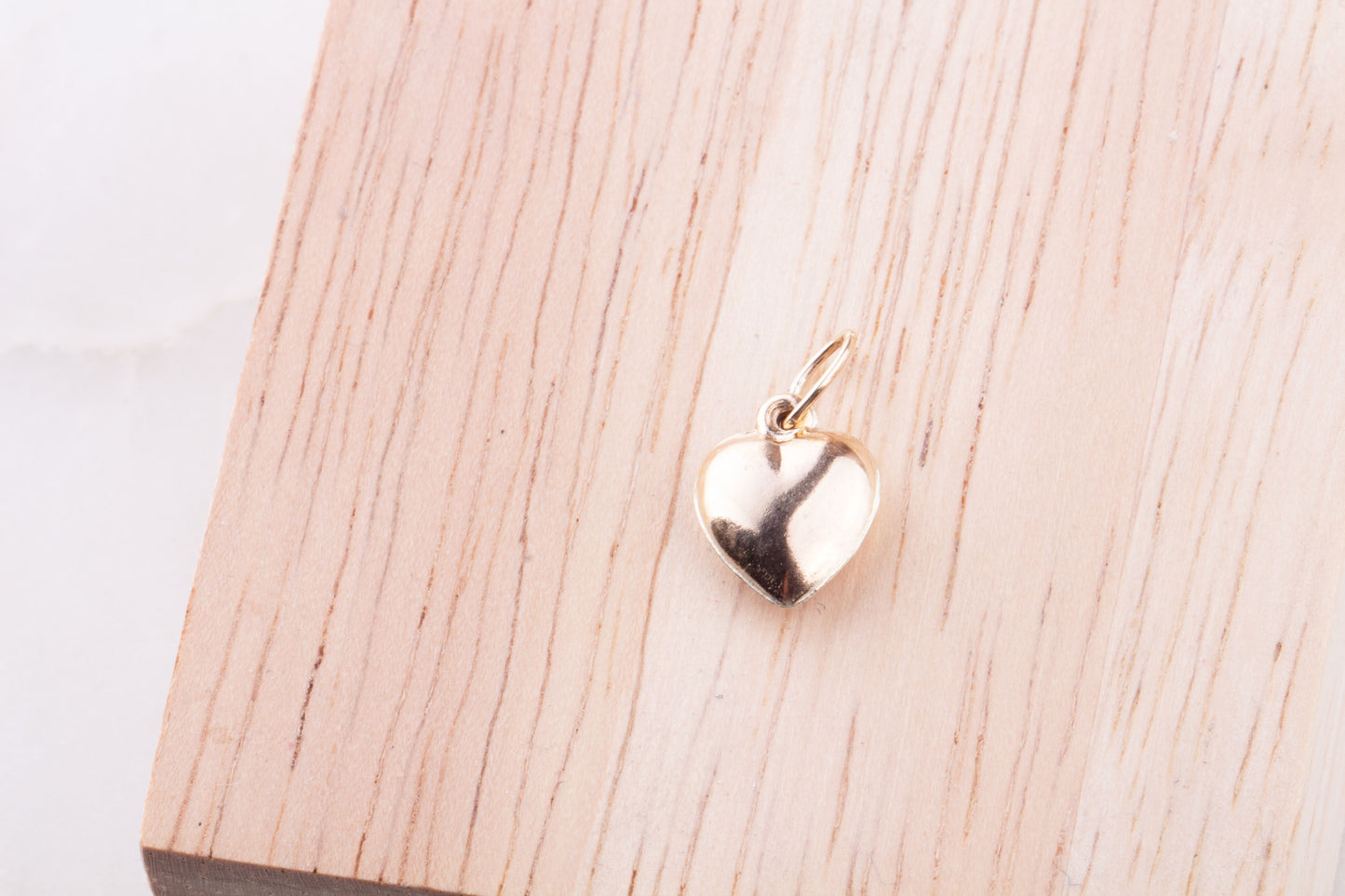 Gold Filled Small Puffy Heart Dangle Charm, Gold Puffed Heart Charm, Heart Dangle Charm, Double Side Heart Dangle Charm, Puffy Heart Charm