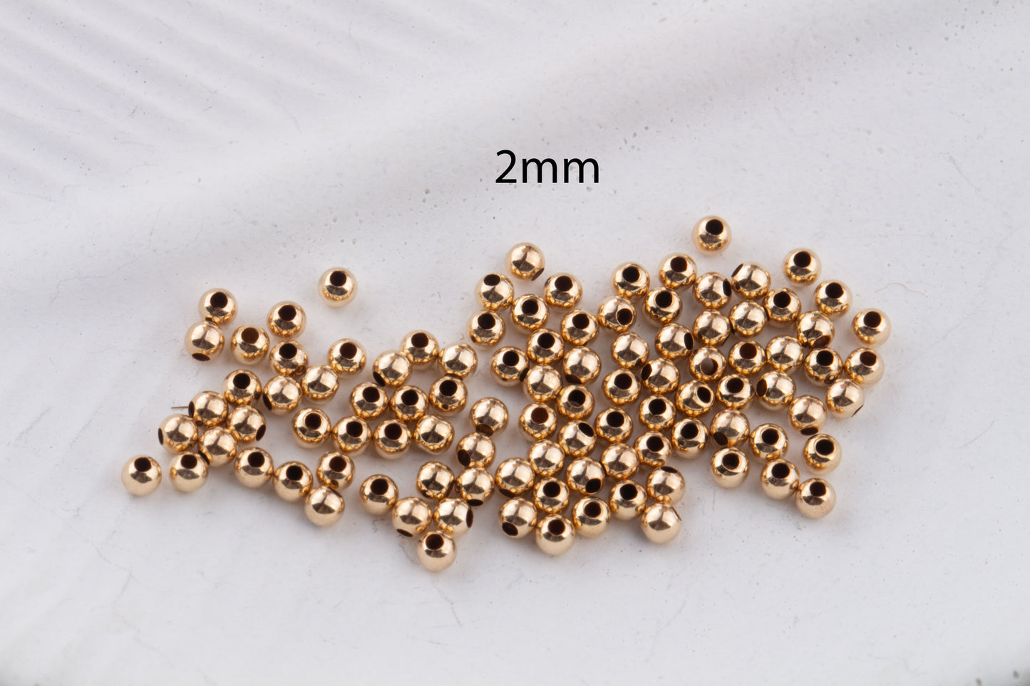 2mm, 3mm or 4mm 14K Gold Filled Seamless, Polished Round Spacer Beads, Made in USA, Great for Beaded Gold Bracelet, Choose Your Size
