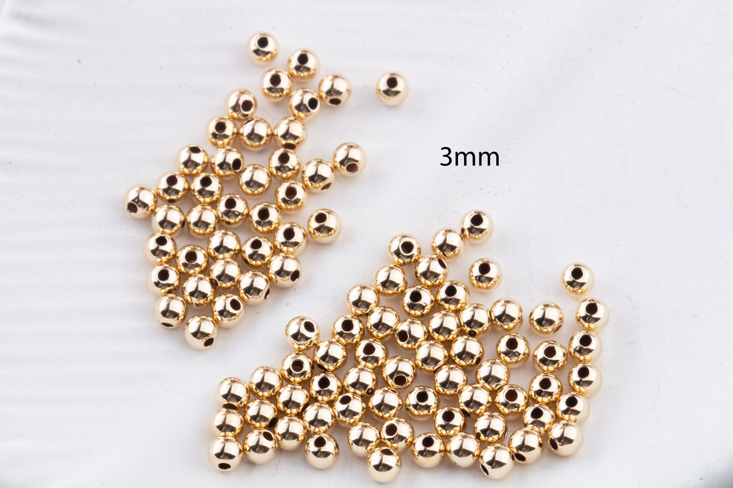 2mm, 3mm or 4mm 14K Gold Filled Seamless, Polished Round Spacer Beads, Made in USA, Great for Beaded Gold Bracelet, Choose Your Size