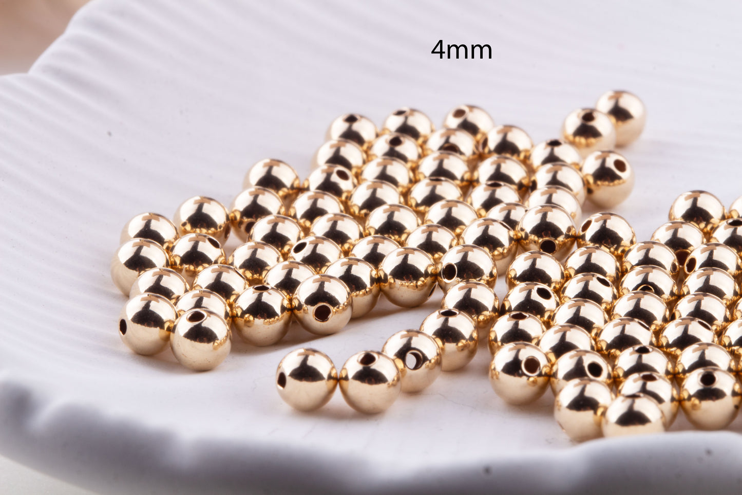 2mm, 3mm or 4mm 14K Gold Filled Seamless, Polished Round Spacer Beads, Made in USA, Great for Beaded Gold Bracelet, Choose Your Size