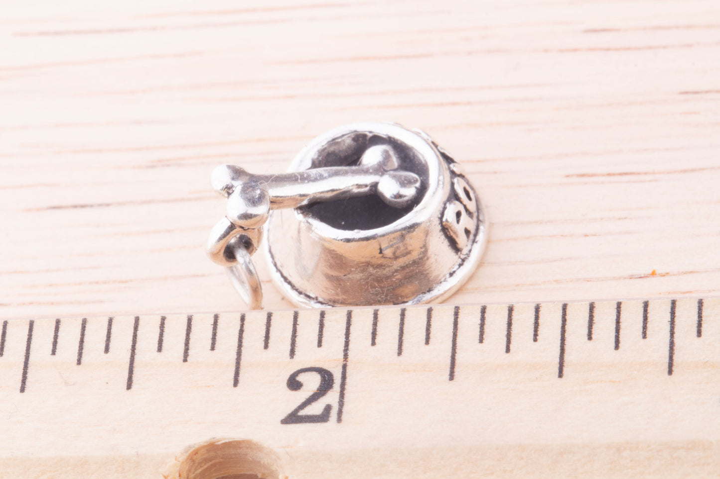 Sterling Silver Rover Bowl with Dog Bone Charm, Animal Lover Gift, For Charm Bracelet