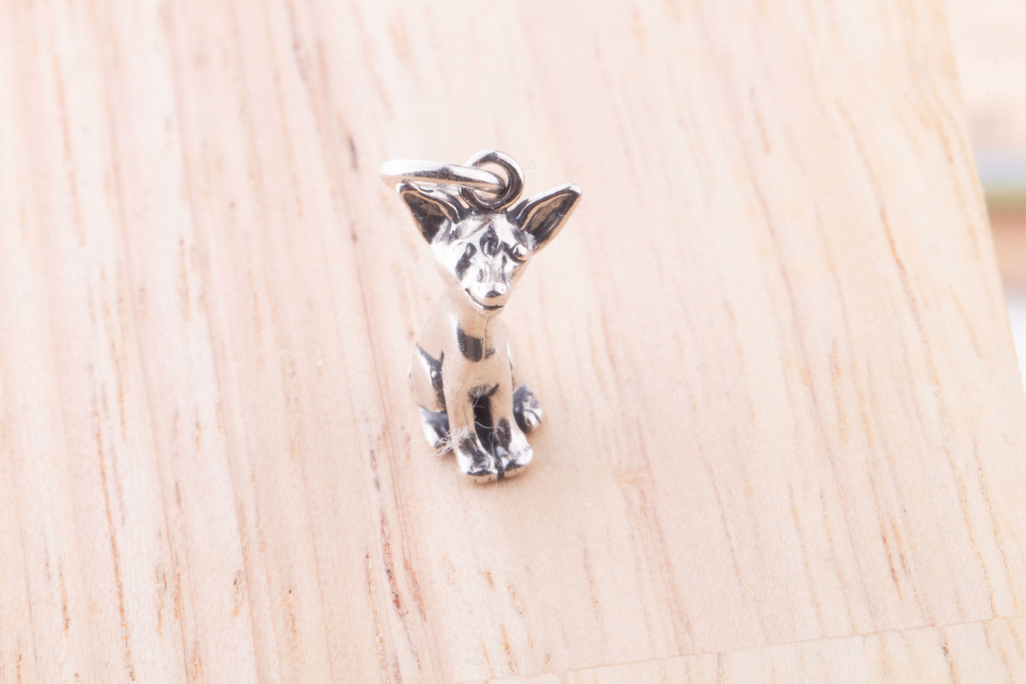 Chihuahua Sterling Silver Charm, Dog Lover Gift, Permanent Jewelry Charm, For Charm Bracelet