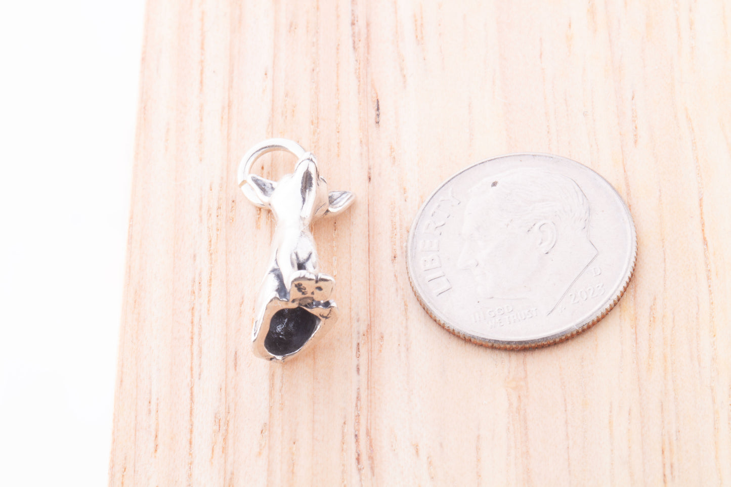 Chihuahua Sterling Silver Charm, Dog Lover Gift, Permanent Jewelry Charm, For Charm Bracelet