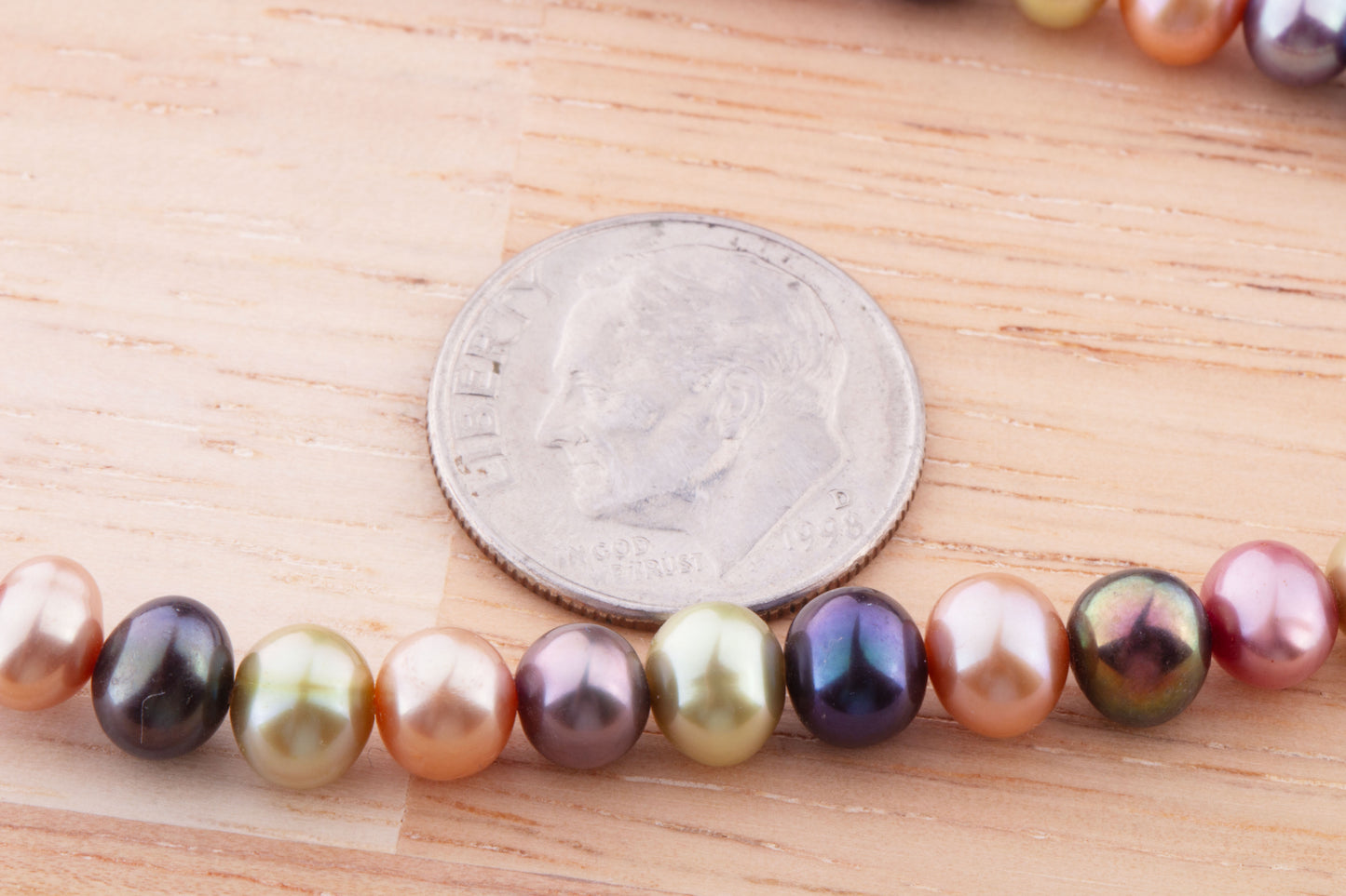 5mm-6mm Vibrant Multicolor Freshwater Pearl Strand, Natural Pearls, Loose Pearls, Semi Precious Gemstones, Center Drilled Pearl, 16 inch