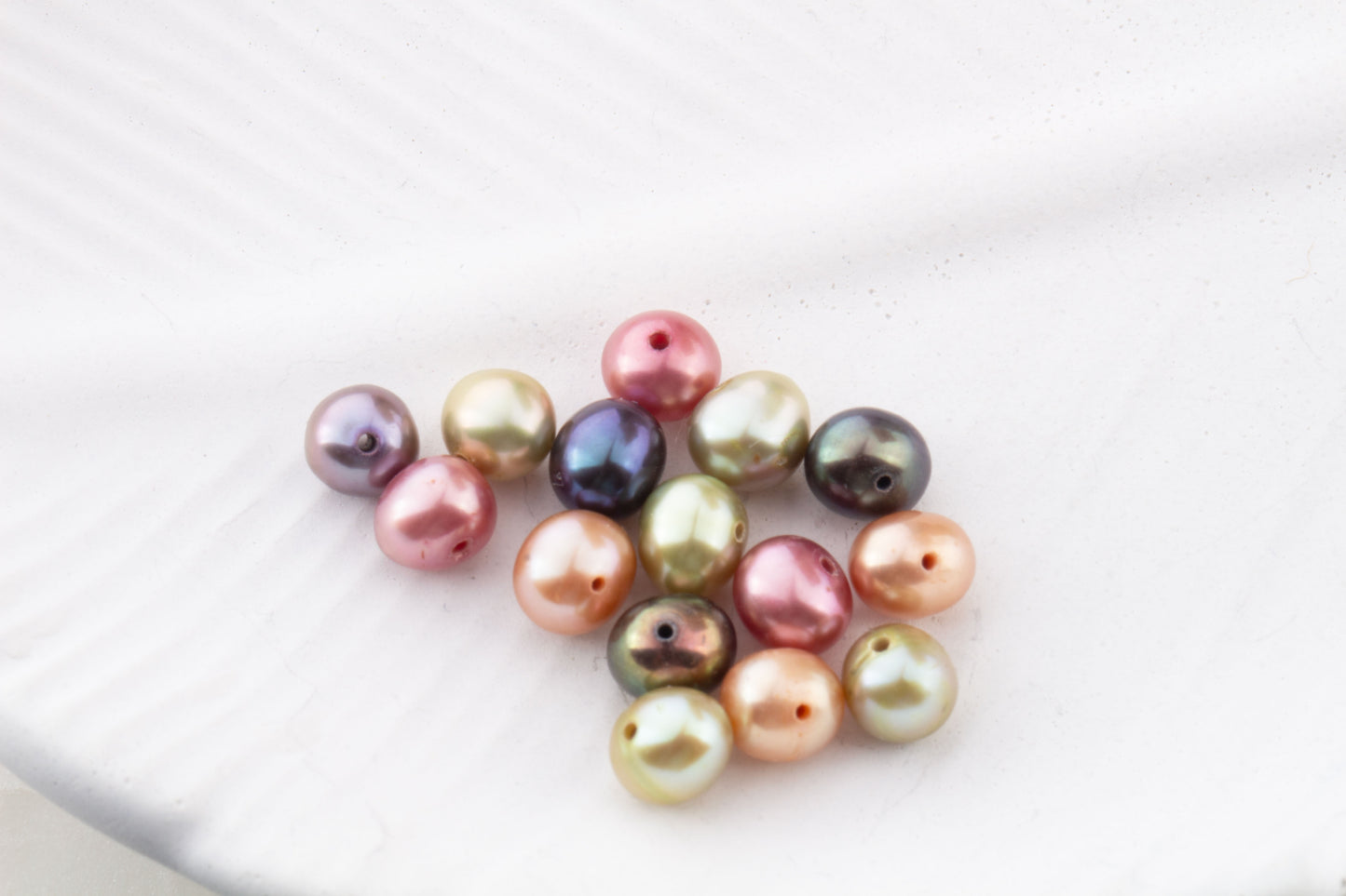 5mm-6mm Vibrant Multicolor Freshwater Pearl Strand, Natural Pearls, Loose Pearls, Semi Precious Gemstones, Center Drilled Pearl, 16 inch