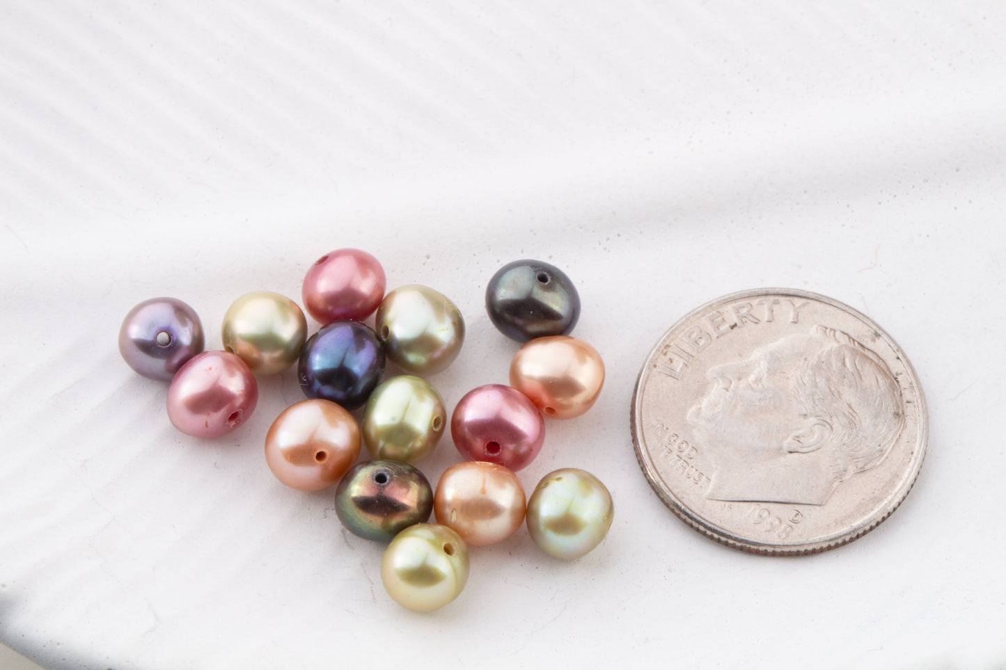 5mm-6mm Vibrant Multicolor Freshwater Pearl Strand, Natural Pearls, Loose Pearls, Semi Precious Gemstones, Center Drilled Pearl, 16 inch