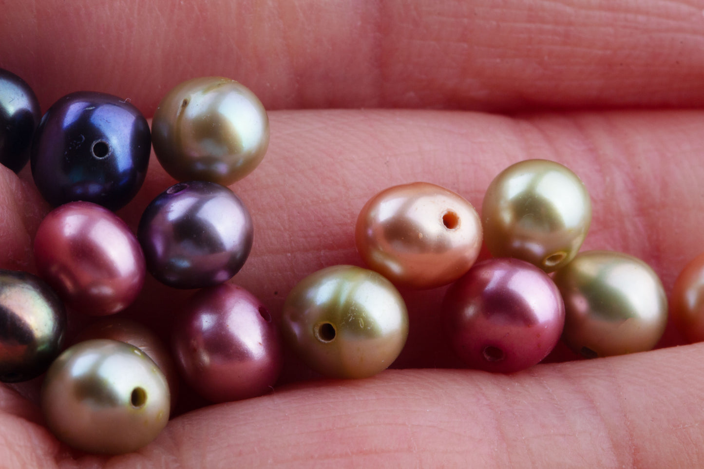 5mm-6mm Vibrant Multicolor Freshwater Pearl Strand, Natural Pearls, Loose Pearls, Semi Precious Gemstones, Center Drilled Pearl, 16 inch