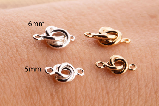Love Knot Connector, Silver Love Knot Connector, Gold Filled Love Knot, Permanent Jewelry, Love Knot Connector for Bracelet or Necklace