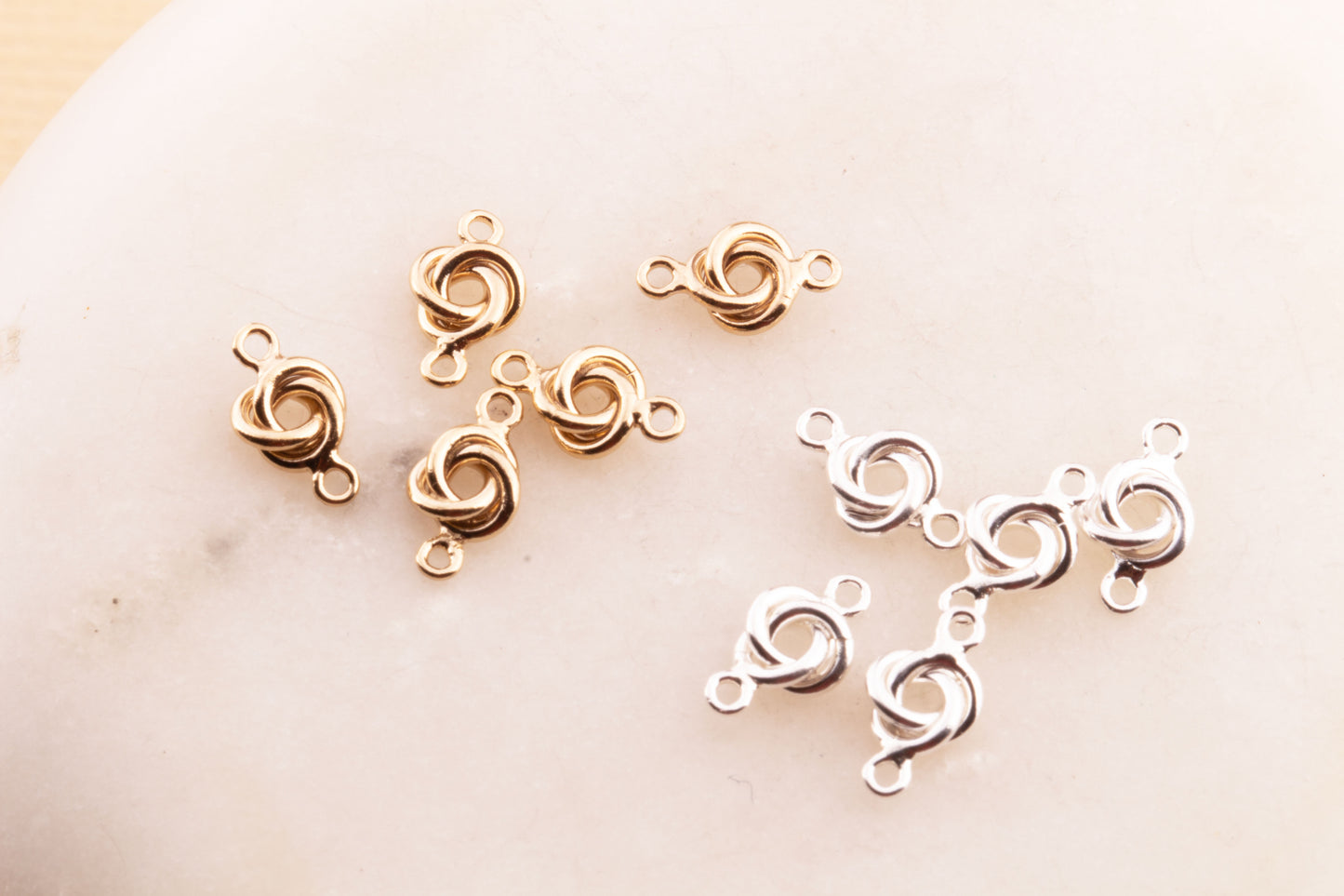 Love Knot Connector, Silver Love Knot Connector, Gold Filled Love Knot, Permanent Jewelry, Love Knot Connector for Bracelet or Necklace