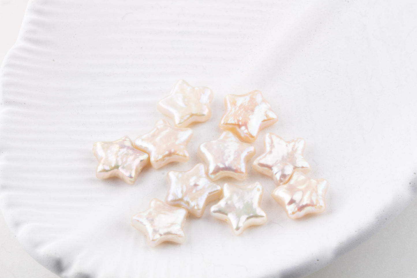 10 pieces - 10mm Champagne Star Freshwater Pearl, Freshwater Pearl Diagonal Drilled for Bracelet, Necklace, Star Diagonal Pearl, Loose Pearl