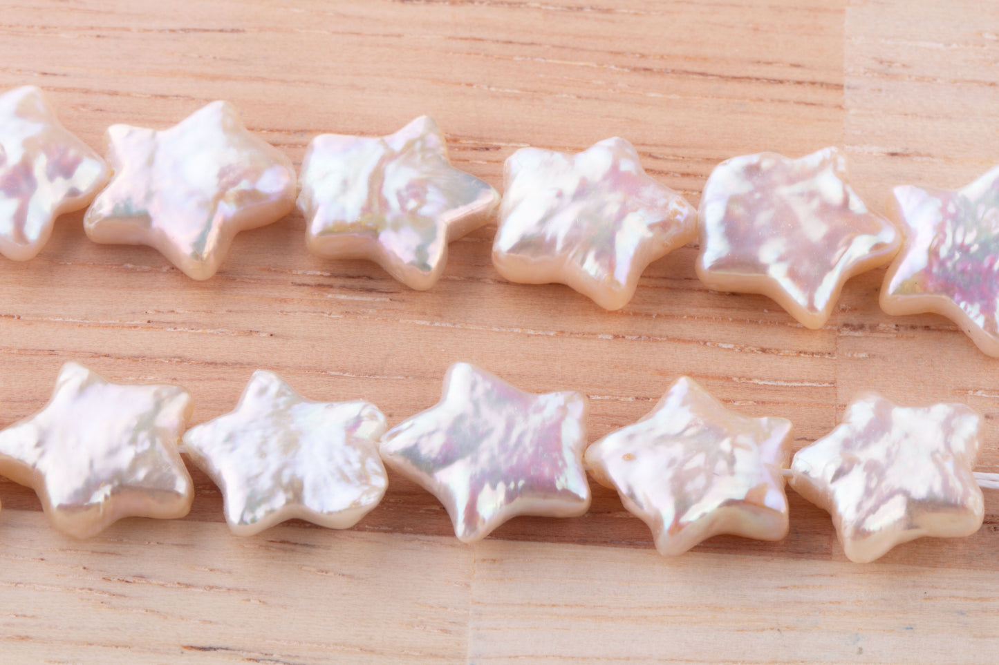 10 pieces - 10mm Champagne Star Freshwater Pearl, Freshwater Pearl Diagonal Drilled for Bracelet, Necklace, Star Diagonal Pearl, Loose Pearl
