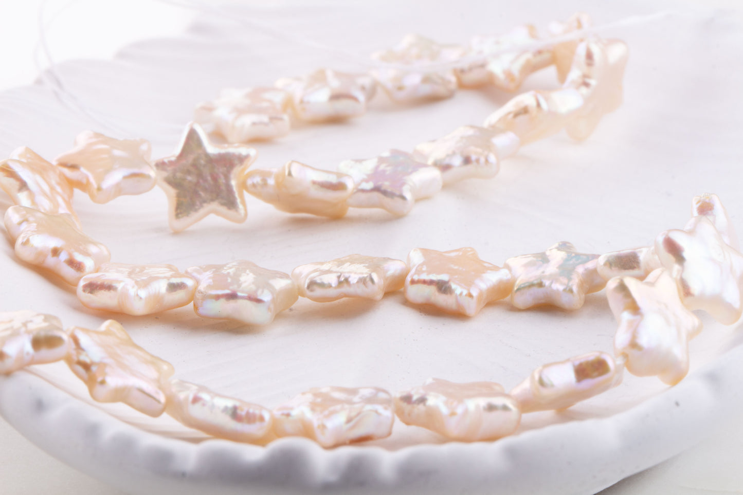 10 pieces - 10mm Champagne Star Freshwater Pearl, Freshwater Pearl Diagonal Drilled for Bracelet, Necklace, Star Diagonal Pearl, Loose Pearl