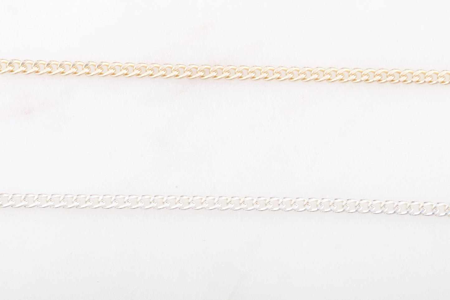 2mm x 2mm Curb Chain By Foot in Silver, Gold Filled, Great for Permanent Jewelry, Permanent Bracelet, Anklet, Statement Chain, Bulk Curb