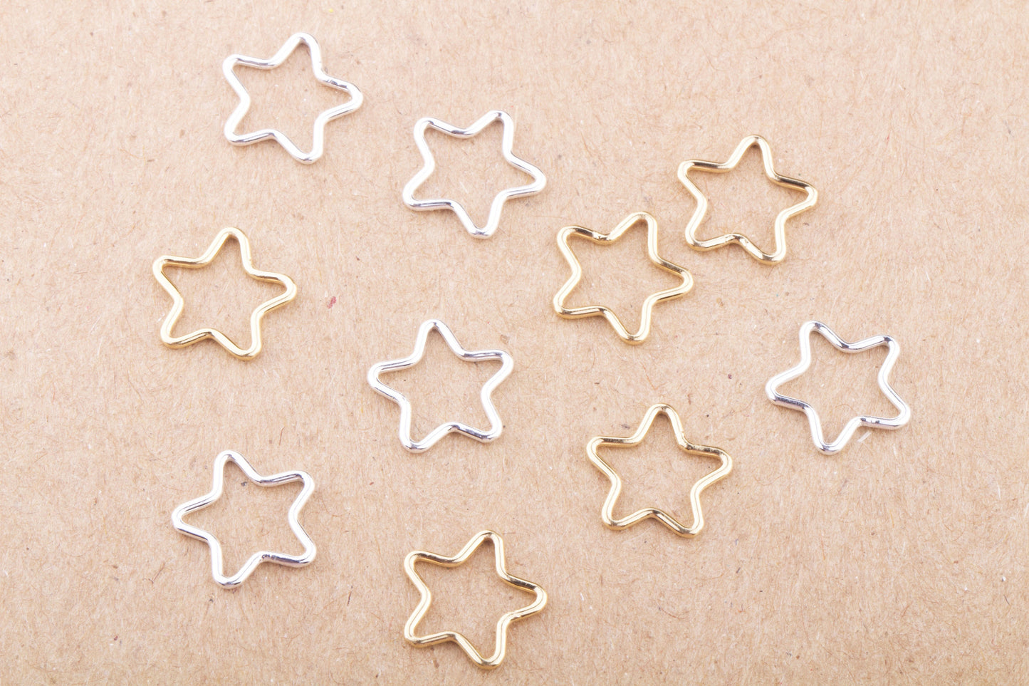 Set of 5 Small Star Connectors, Permanent Jewelry Supplies, 10mm Wire Star Link, Permanent Bracelet, Permanent Jewelry, Necklace