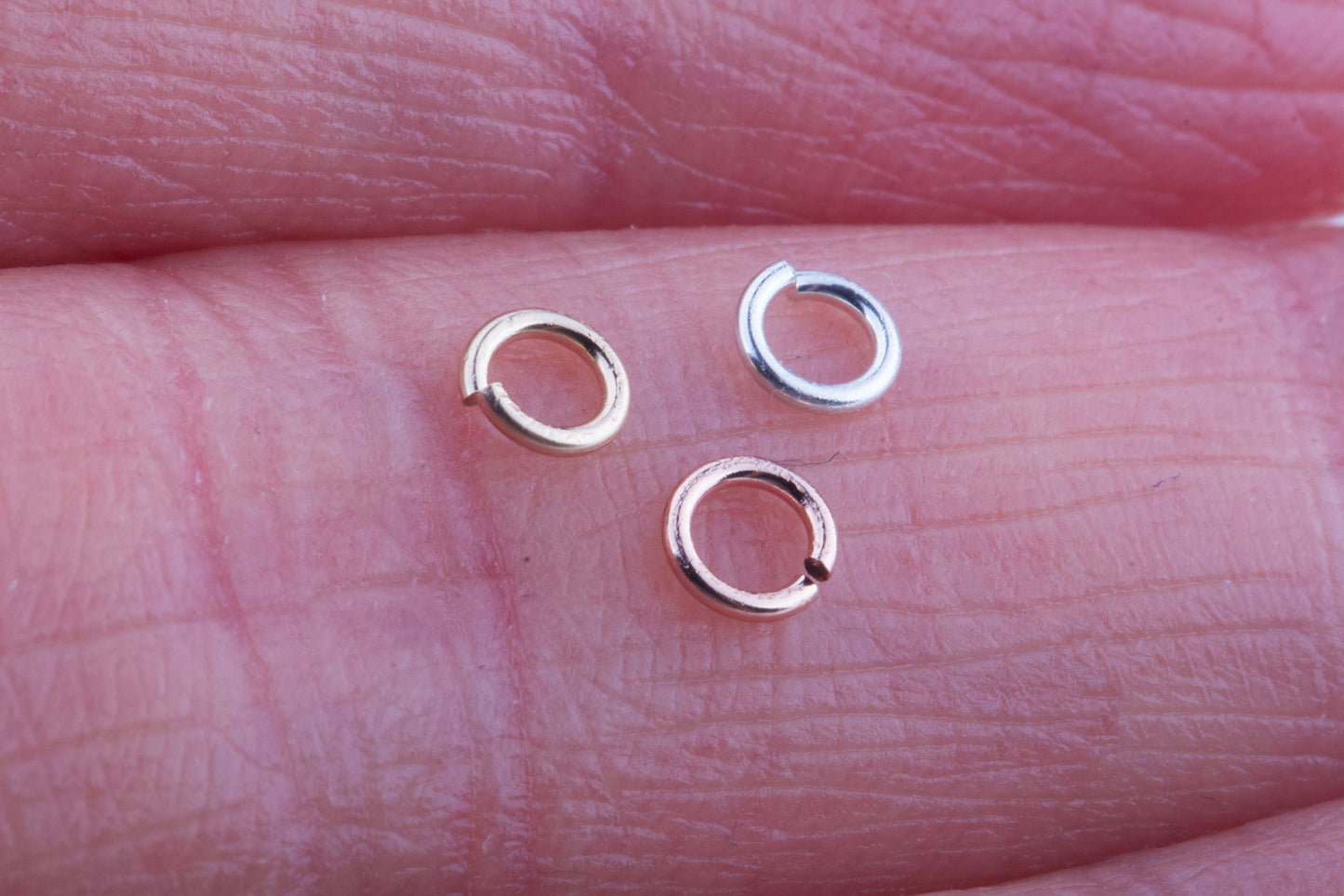 4mm 22 gauge Jump Rings in Sterling Silver, Gold Filled, Rose Gold Filled, Permanent Jewelry, Permanent Chains, Set of 50, 100 Pieces