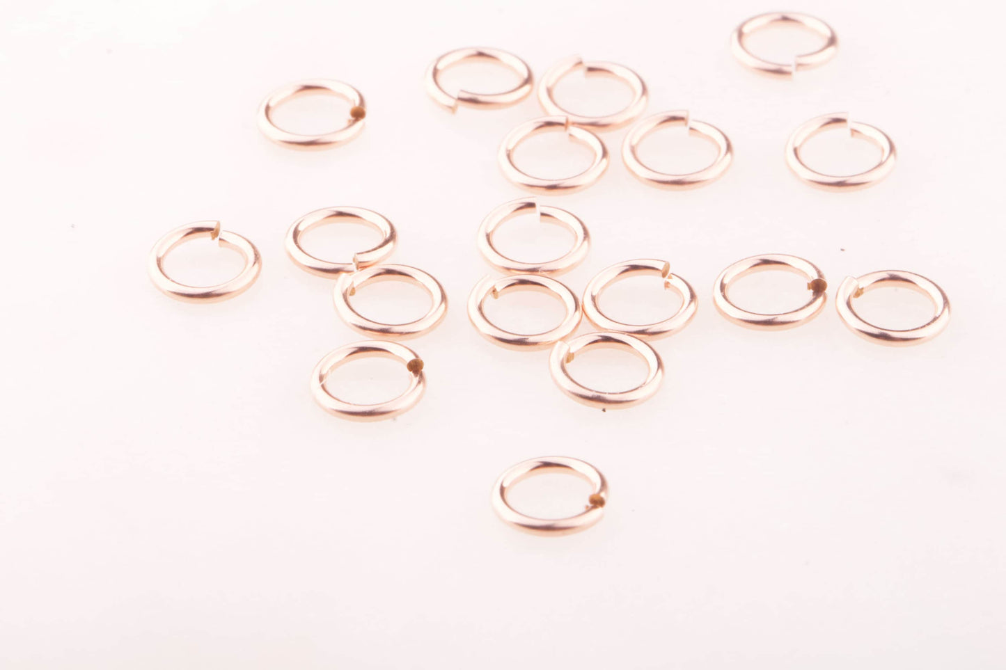 5mm 20.5 Gauge Open Jump Rings in Rose Gold Filled, For Permanent Jewelry Chain, Wholesale Permanent Chains, USA made, Set of 50, 100 Pieces