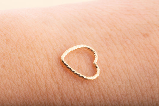 10mm Sparkle Wire Heart Connectors in Sterling Silver and Gold Filled, For Permanent Jewelry, Dainty Wire Heart Connectors, 10mm Wire Heart